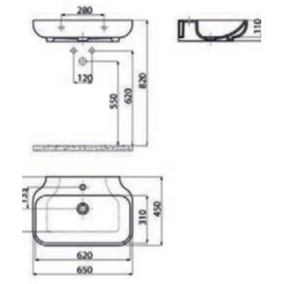 Creavit FE065 Νιπτήρας Κρεμαστός 65x45 White