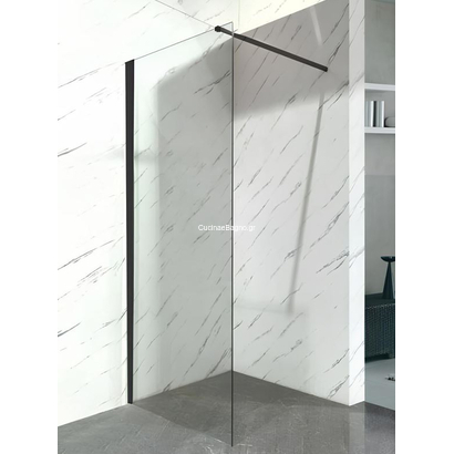 Gloria Panel 90x195 Σταθερό Κρύσταλλο Ντουζιέρας Μαύρο Προφίλ 90-8789