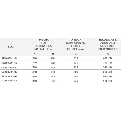 Karag M4S  81-86x180 Cm Χρωμέ Καμπίνα Ντουζιέρας Σπαστή ΣΕΡΙΓΡΑΦΙΑ