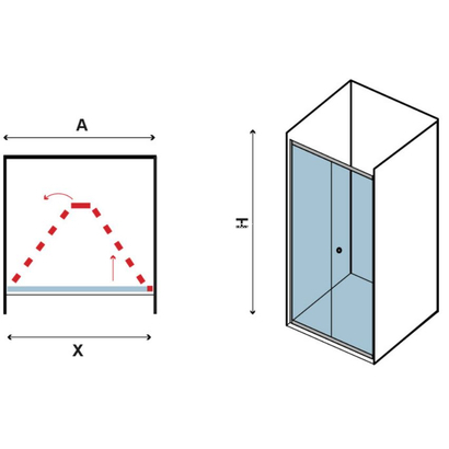 Karag M4S  76-81x180 Cm Χρωμέ Καμπίνα Ντουζιέρας Σπαστή ΣΕΡΙΓΡΑΦΙΑ