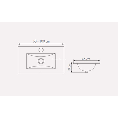 Ceramita MN60E Νιπτήρας 60x46 Επικαθήμενος Επίπλου