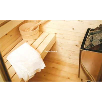 Sauna Smooth 120x120x205 Σάουνα 2 Ατόμων Από Μασίφ Ξύλο Ελάτης