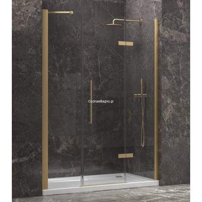 Karag Tinos 600 Χρυσό 160x200 Cm Καμπίνα Ντουζιέρας Ανοιγόμενη Με 2 Σταθερά