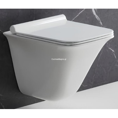 Gloria Tsakpina-Kare Rimless 52x35 Λεκάνη Κρεμαστή Με Κάλυμμα S/D 77-0631