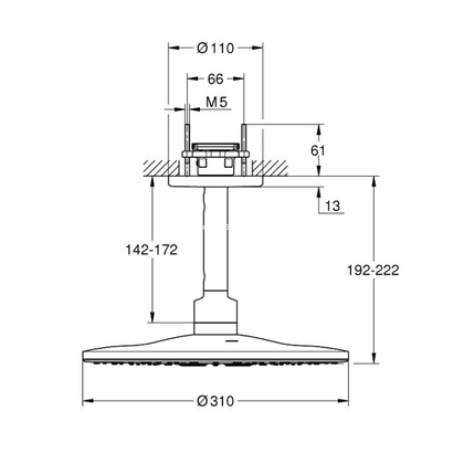 Grohe 26477AL0 SmartActive 310 Brushed Hard Graphite