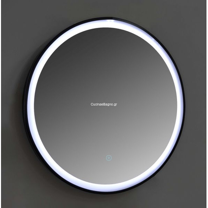 Gloria Omikron Nova Black Led Καθρέπτης Φ60 Μπάνιου Touch 67-6061