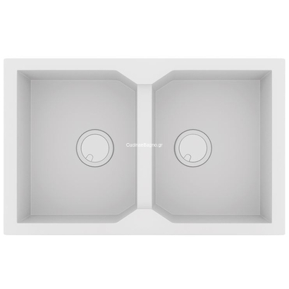 Sanitec Ultra Granite 806 Bianco 79x50 Νεροχύτης Γρανίτης