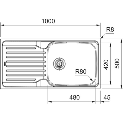 Franke Antea AZN 611-100 LB Νεροχύτης Inox 100x50 101.0713.788