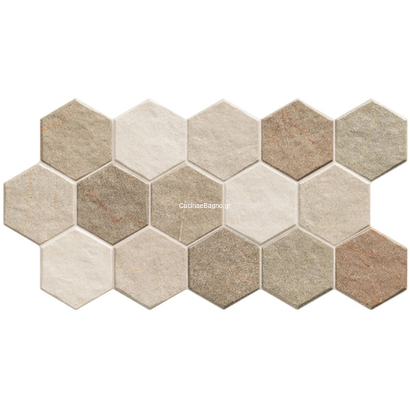 Stonehenge Hex Earth 26x51 Porcellanato Διακοσμητικό Εξάγωνο Πλακάκι Α' ποιότητας