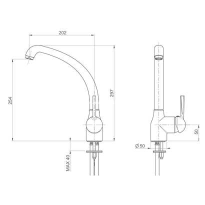Sanitec Jolla Χρωμέ Μπαταρία Κουζίνας 00-02-00220