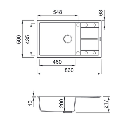 Elleci Unico 410 Bianco Antico 86x50 Νεροχύτης Γρανίτης