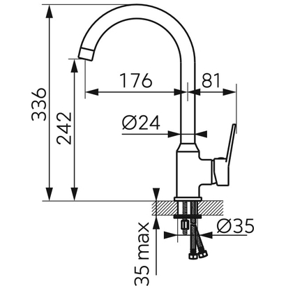 Ferro ISSO BIS4-12 Μπαταρία Κουζίνας Χρωμέ