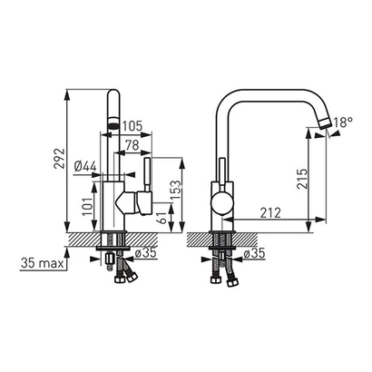 Ferro RATIO BTI4-12 Χρωμέ Μπαταρία Κουζίνας