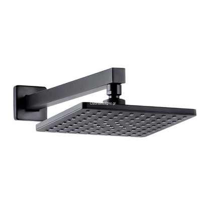 Karag Ντους Κεφαλής Με Βραχίονα Μαύρο Delos Black Matt G38E/T282BL