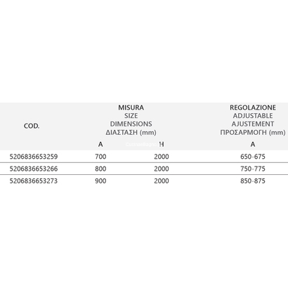 Karag S-28F ALTO ICY 80x200 Σταθερό Κρύσταλλο Ντουζιέρας ΜΑΤ Χρωμέ