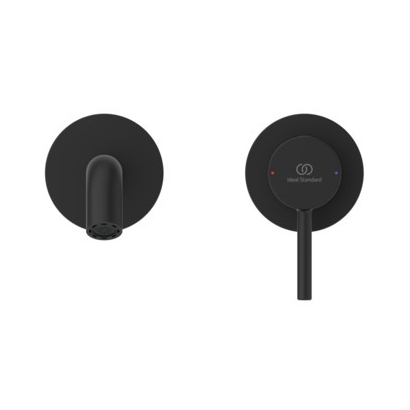 Ceraline Ideal Standard Silk Black PVD Μπαταρία Νιπτήρα Επίτοιχη BD848XGMB