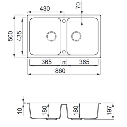 Elleci Life 450 Tortora 86x50 Νεροχύτης Γρανίτης