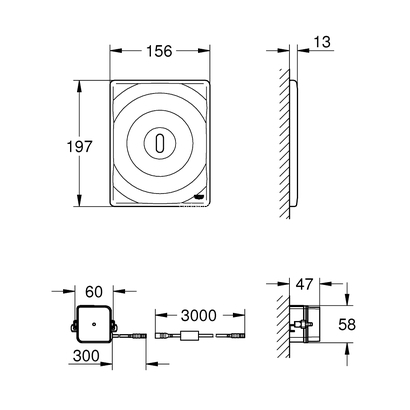 Grohe Tectron Surf 38699001 Chrome Ηλεκτρονική Πλακέτα Καζανακιού