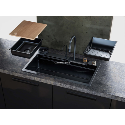 Sanitec 108045 Multi 80x45 Inox Black ΝεροχύτηςSanitec 108045 Multi 80x45 Inox Black Νεροχύτης