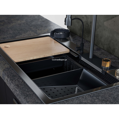 Sanitec 108045 Multi 80x45 Inox Black Νεροχύτης