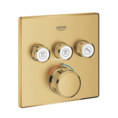Grohe Grohtherm SmartControl 29126GN0 Brushed Cool Sunrise Θερμοστατική Μπαταρία Εντοιχισμού 3 Ροών