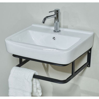 GLORIA Arista Νιπτήρας 43x36 Με Βάση Inox Μαύρη 38-3604