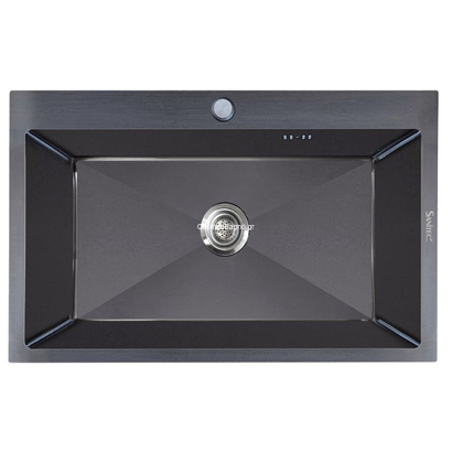 Sanitec 8650B Vision Nano Black 86x50 1V Νεροχύτης Ανοξείδωτος