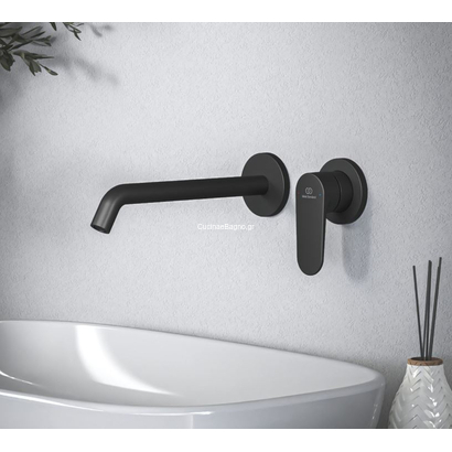 Ideal Standard Cerafine O Nuovo Silk Black Μπαταρία Νιπτήρα Επίτοιχη 22 cm BD911XG