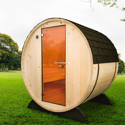Sauna Bigger Out 195x198x212 Σάουνα 6 Ατόμων Από Μασίφ Ξύλο Ελάτης
