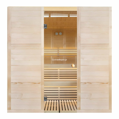 Sauna Element TW 200x200x205 Σάουνα 6 Ατόμων Από Μασίφ Ξύλο Ελάτης