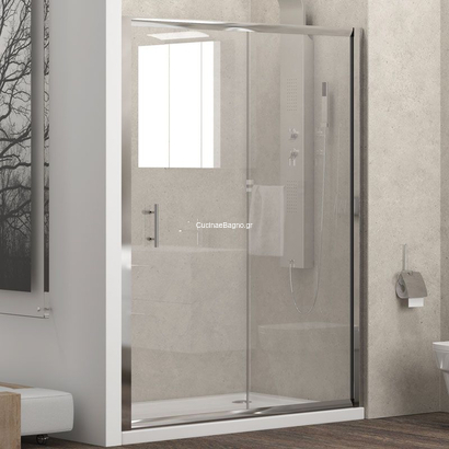 Crown 513 Χρωμέ 110x190 Cm Καμπίνα Πόρτα Ντουζιέρας