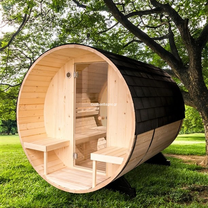 Sauna Wide View 240x198x212 Σάουνα 4 Ατόμων Από Μασίφ Ξύλο Ελάτης