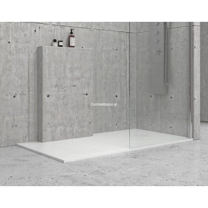 Pietra Bianco 70x100 Ντουζιέρα Karag Ορθογώνια Πέτρινη Λευκή