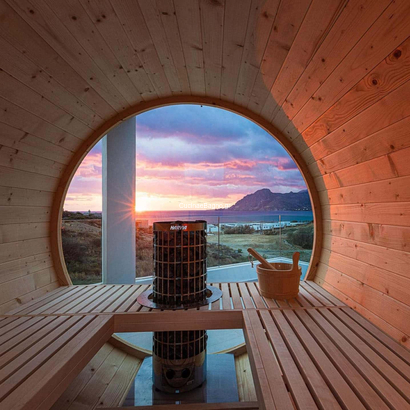 Sauna Wide View 240x198x212 Σάουνα 4 Ατόμων Από Μασίφ Ξύλο Ελάτης