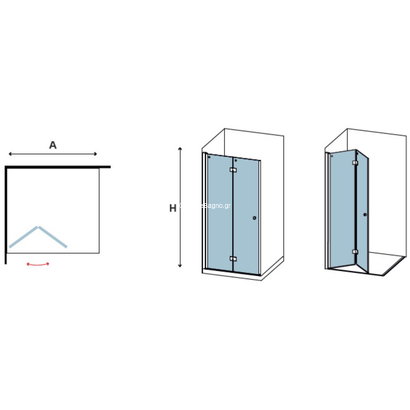 Karag S7 80x200 Χρωμέ Αναδιπλούμενο Κρύσταλλο ΔΙΑΦΑΝΟ