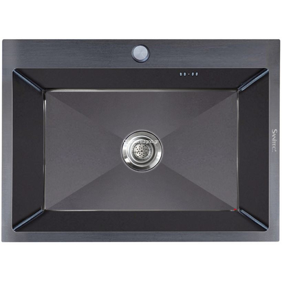 Sanitec 6050B Vision Nano Black 60x50 1V Νεροχύτης Ανοξείδωτος