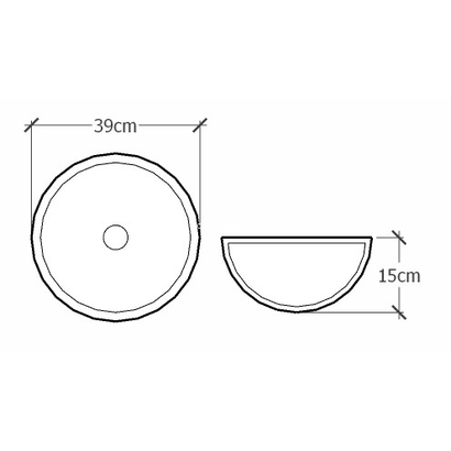 Sanitec Rustic 200 Meandros Φ39 Νιπτήρας Επιτραπέζιος Τεχνογρανίτης