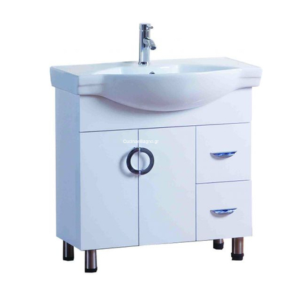 Έπιπλο Μπάνιου Με Νιπτήρα Λευκό 80x46 cm Long Life Gloria set-0112