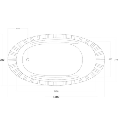 Sanitec 510 Sylvia 170x90 Επικαθήμενη Ακρυλική Μπανιέρα Ελεύθερης Τοποθέτησης