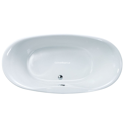 Sanitec 543 Sylvia 180x90 Επικαθήμενη Ακρυλική Μπανιέρα Ελεύθερης Τοποθέτησης