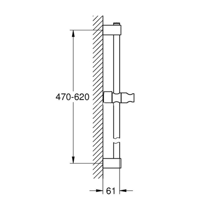 Grohe 27523001 Tempesta Βέργα Ντους 60 Cm Μπάνιου Χρωμέ