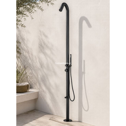 Στήλη Ντους Εξωτερικού Χώρου Μαύρη 6017N Black Matt Με Μίκτη INOX AISI 316 ΤΕΜΑ