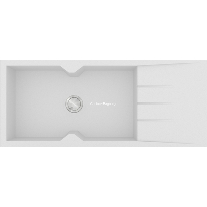 Sanitec 817 Ultra Granite Bianco 116x50 Νεροχύτης Γρανίτης
