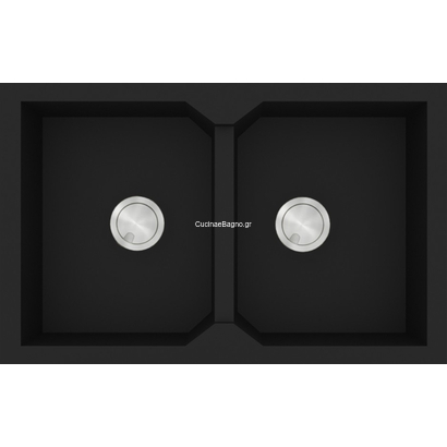 Sanitec 818 Ultra Granite Nero 86x50 Νεροχύτης Γρανίτης