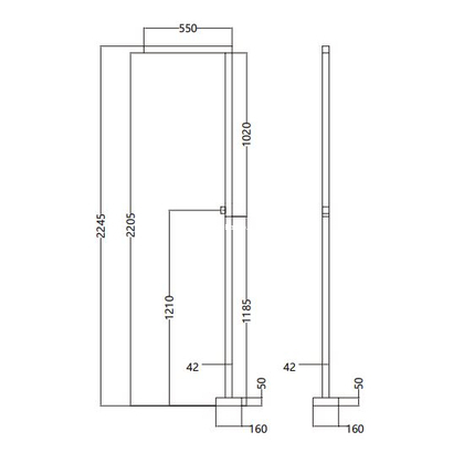 Στήλη Ντους Εξωτερικού Χώρου Inox Black Mat ALABAMA GPA014/ANG