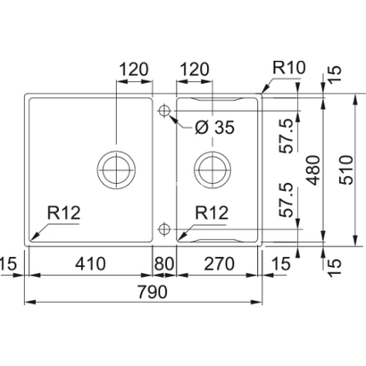 Franke Box Center BWX 220 Νεροχύτης Inox 86x51 127.0579.559
