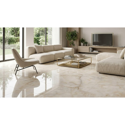 Emerald Onyx Beige Polished 60x120 Porcellanato Rettificato Πλακάκι Γυαλιστερό
