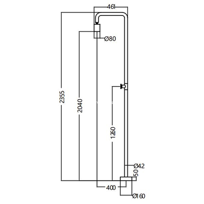 Στήλη Ντους Εξωτερικού Χώρου Inox Rosa Mat IMEX POOL GPP001/ACL