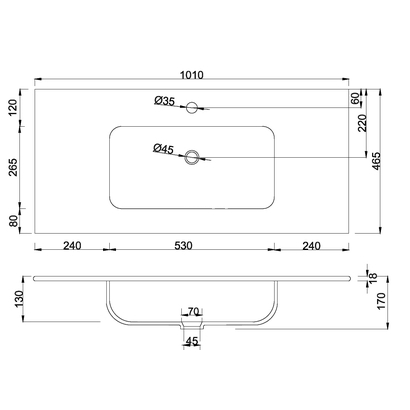 Karag LT 7506 Νιπτήρας Επίπλου 101x47