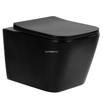 Klp Emilia Black Tornado 51cm Λεκάνη Κρεμαστή Με Κάλυμμα Soft Close 444944ΜΒ